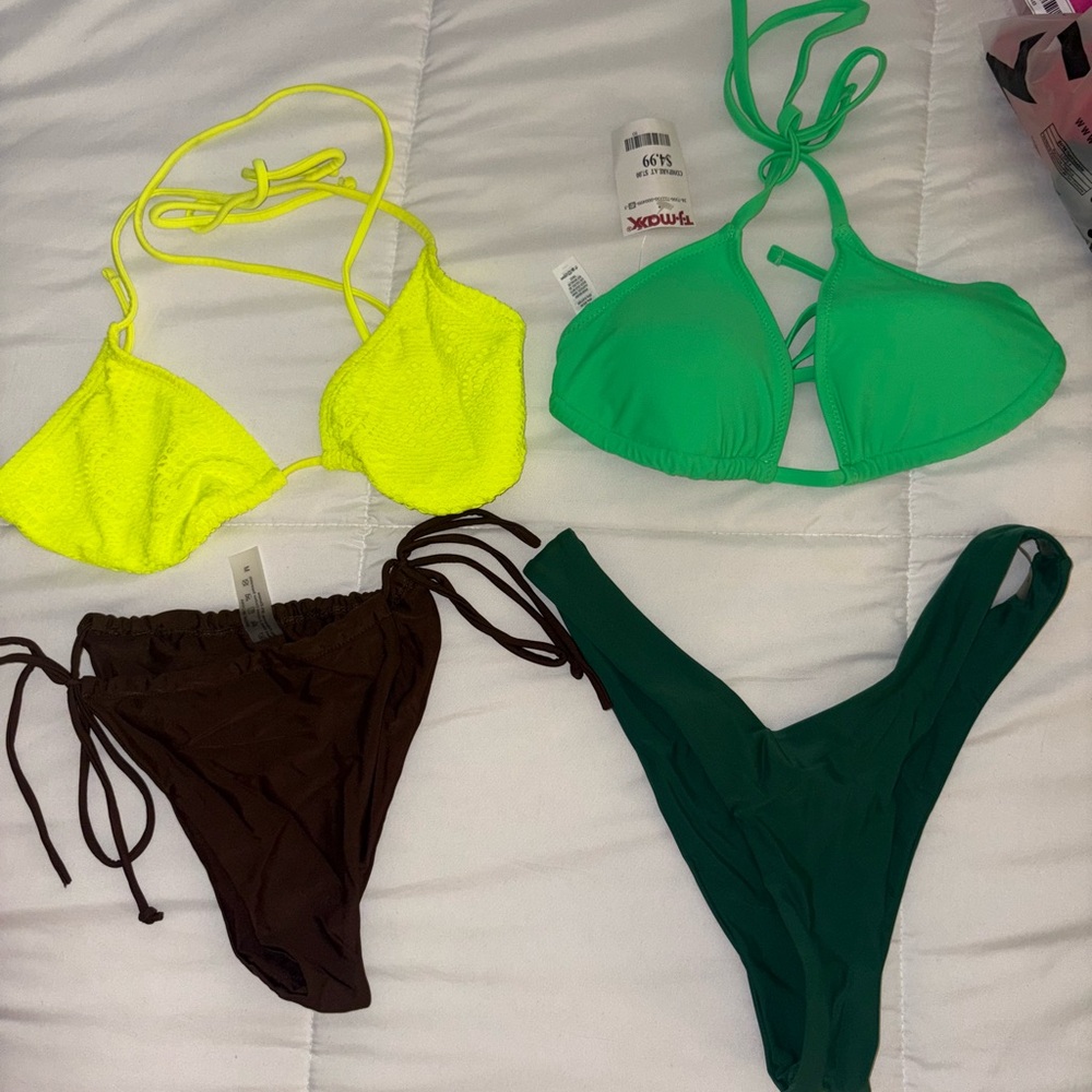 Neon Yellow and Green Bikini Set